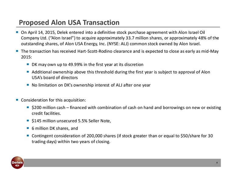 MAY 2015 INVESTOR PRESENTATION – Delek Us Holdings – slide 3