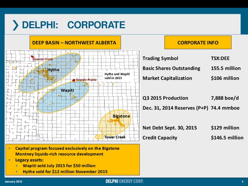 January 2016 Corporate Presentation – Delphi Energy Corp. – slide 3