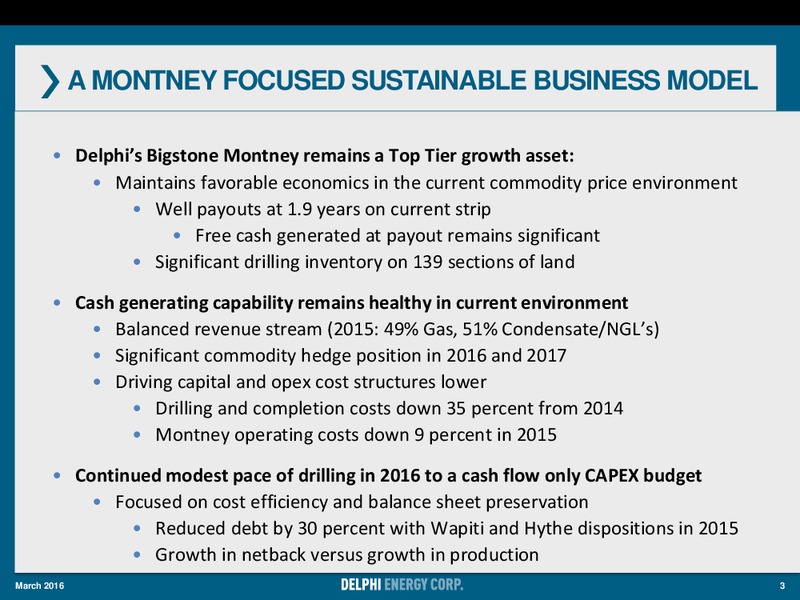 Corporate Presentation March 2016 – Delphi Energy Corp. – slide 2