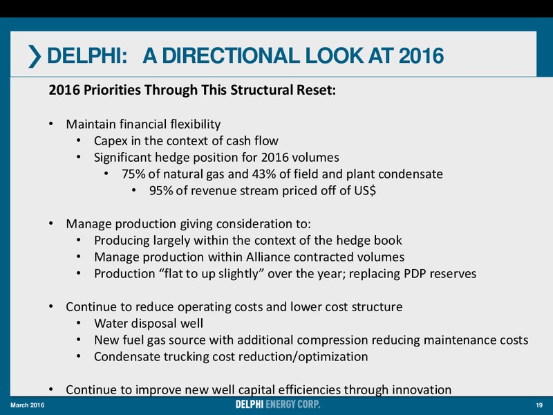 Corporate Presentation March 2016 – Delphi Energy Corp. – slide 18