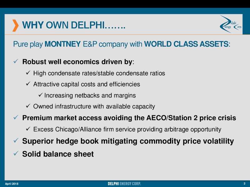 April 2018 Investor Presentation – Delphi Energy Corp. – slide 2