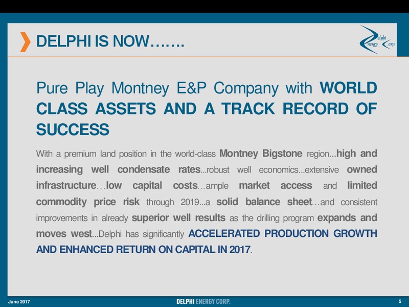 June 2017 Investor Presentation – Delphi Energy Corp. – slide 3