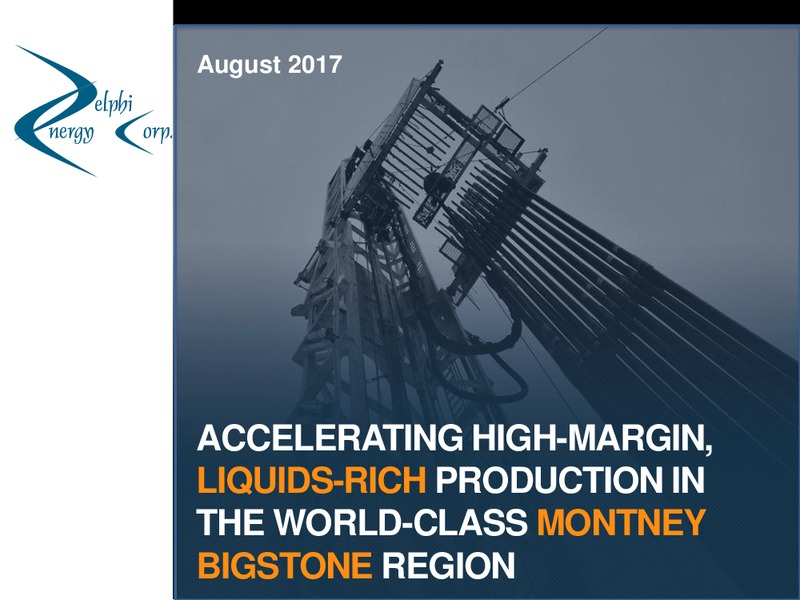 August 2017 Investor Presentation – Delphi Energy Corp. – slide 1