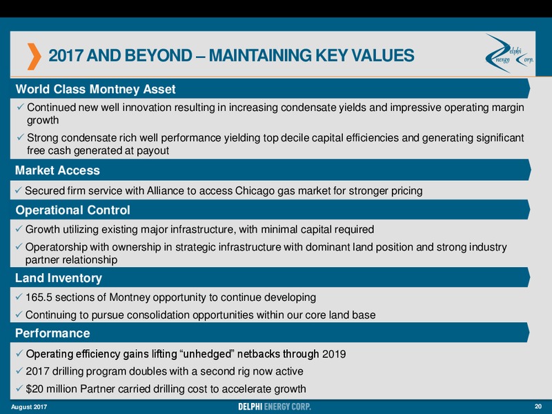 August 2017 Investor Presentation – Delphi Energy Corp. – slide 18