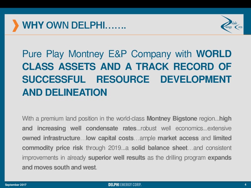 September 2017 Investor Presentation – Delphi Energy Corp. – slide 2