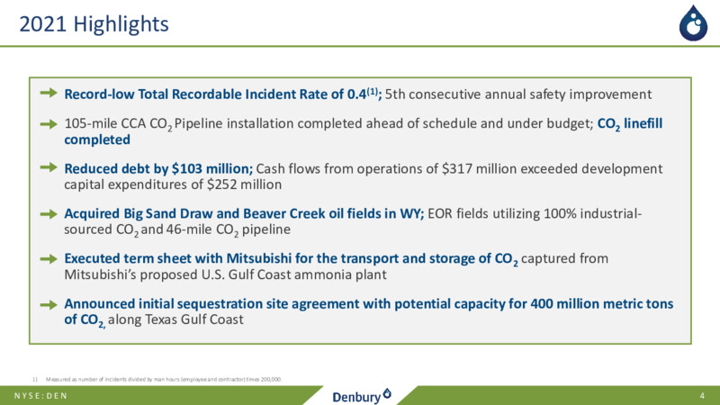 February 2022 Corporate Presentation – Denbury Inc. – slide 3