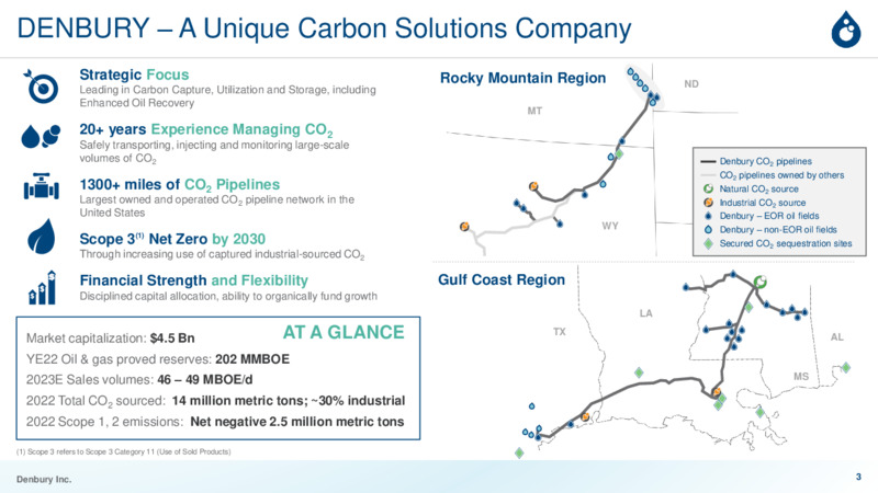 June 2023 Investor Presentation Carbon Solutions for a Sustainable Future – Denbury Inc. – slide 2