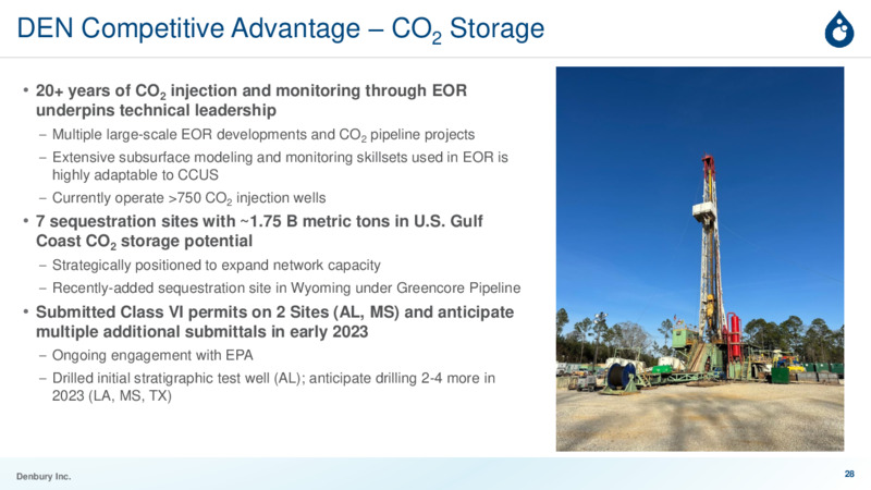 June 2023 Investor Presentation Carbon Solutions for a Sustainable Future – Denbury Inc. – slide 27