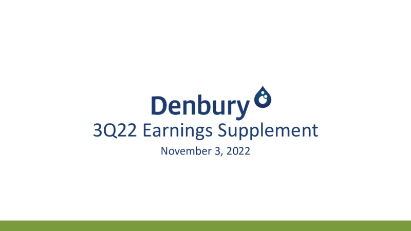 3Q 2022 Earnings Presentation – Denbury Inc. – slide 1