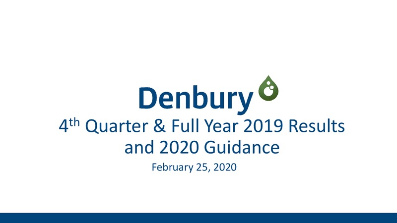 Q4 2019 and Full Year 2019 – Denbury Resources Inc. – slide 1