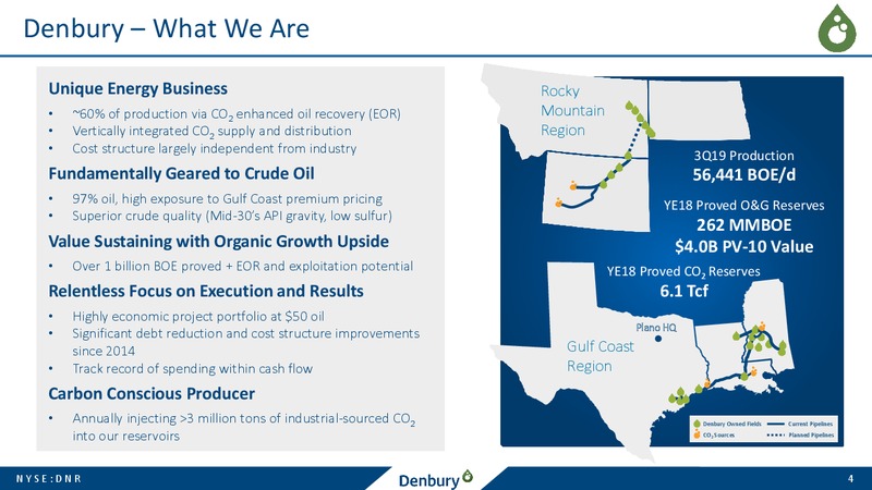 December 2019 Corporate Presentation – Denbury Resources Inc. – slide 3