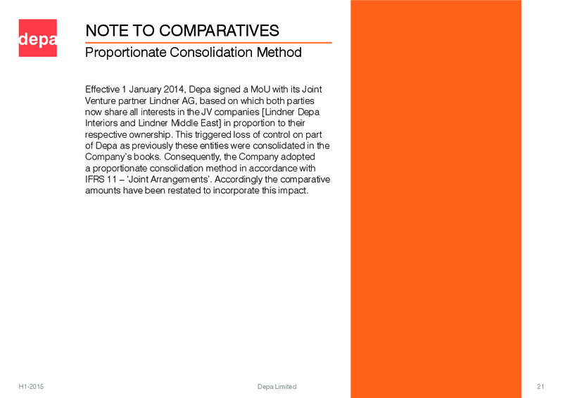 Semi Annual Results – Depa Ltd. – slide 20