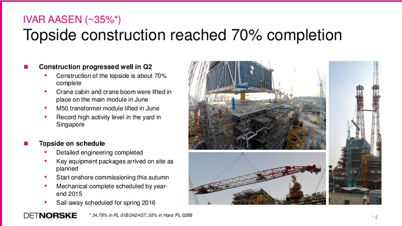 Q2 2015 Earnings Call – Det Norske – slide 14