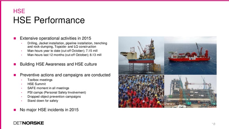 December 2015 Coporate Update – Det Norske – slide 18