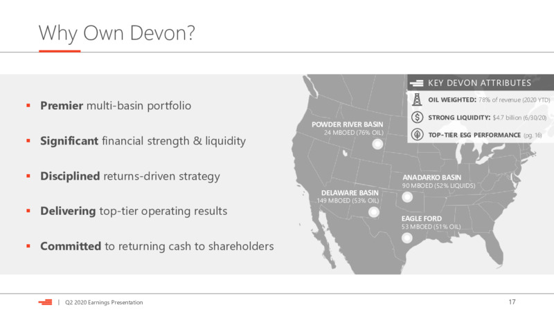 2Q 2020 Earnings Presentation – Devon Energy Corp – slide 17