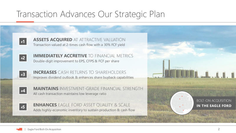 Eagle Ford Acquisition – Devon Energy Corp – slide 2