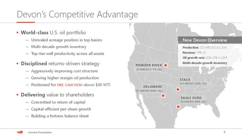 BAML GLOBAL ENERGY CONFERENCE – Devon Energy Corp – slide 2