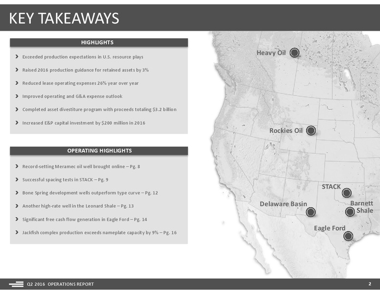 Q2 2016 Operations Report – Devon Energy Corp – slide 2