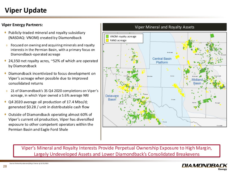 Investor Presentation February 2021 – Diamondback Energy, Inc. – slide 27