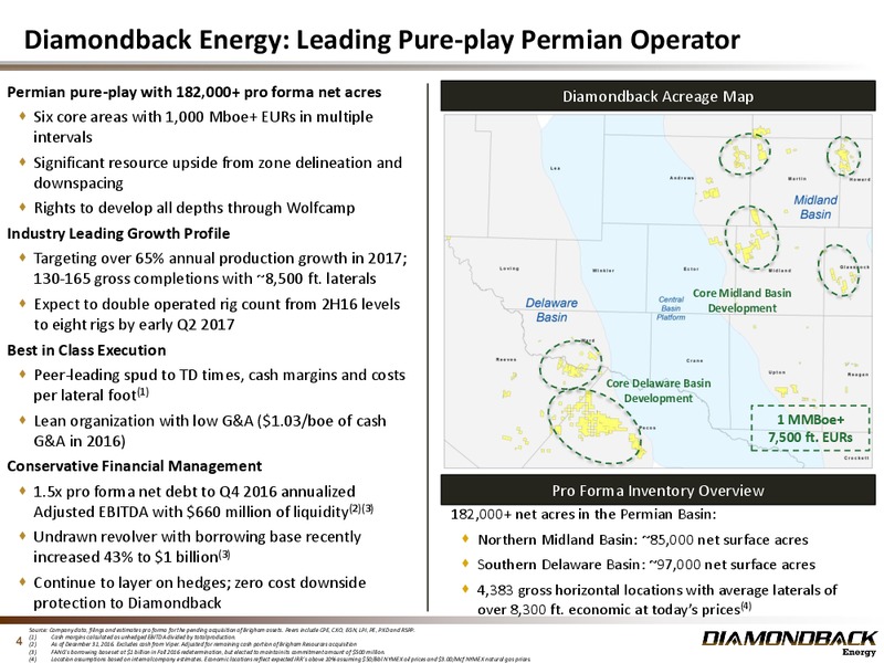 February 2017 Investor Presentation – Diamondback Energy, Inc. – slide 3