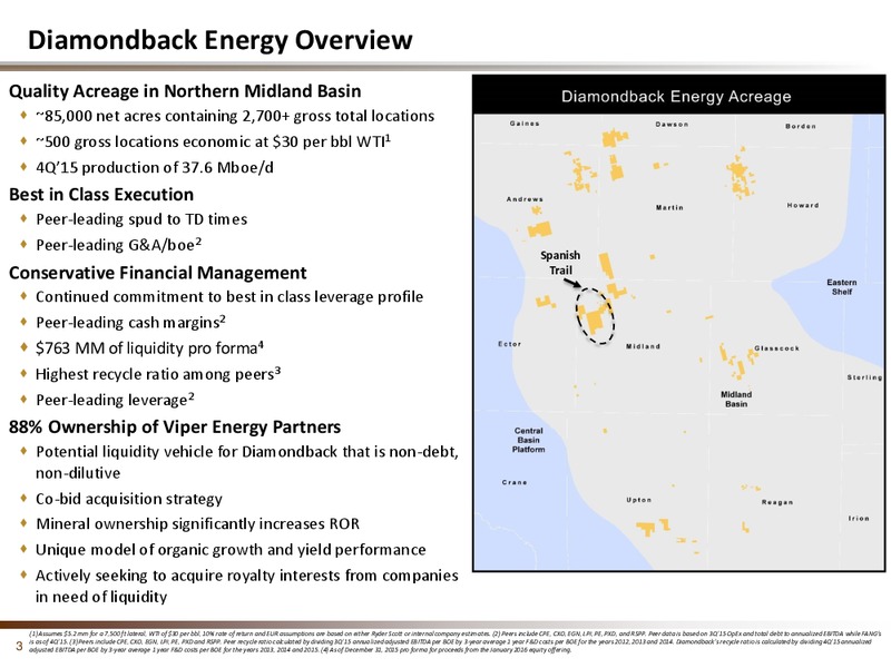 February 2016 Investor Presentation – Diamondback Energy, Inc. – slide 2