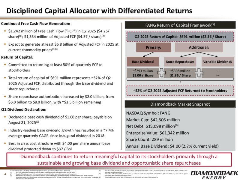 August 2025 Investor Presentation – Diamondback Energy, Inc. – slide 3