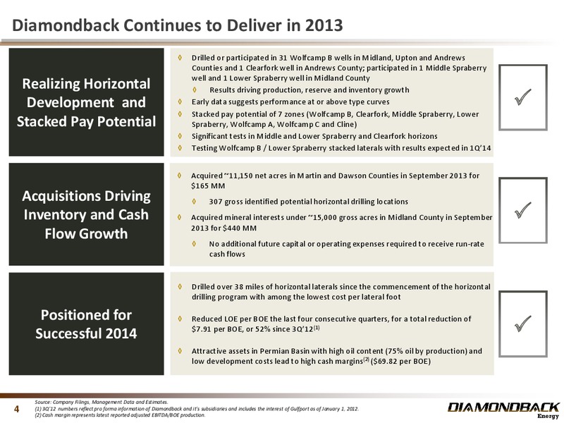 Q3 2013 RESULTS – Diamondback Energy, Inc. – slide 4