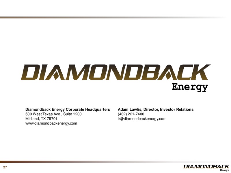 Investor Presentation – Diamondback Energy, Inc. – slide 26