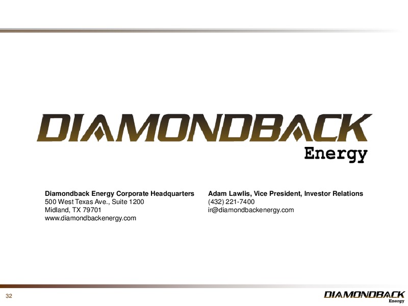 BAML 2019 Global Energy Conference – Diamondback Energy, Inc. – slide 31