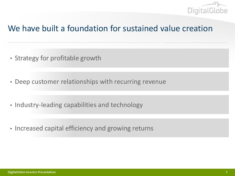 Investor Presentation – Digitalglobe, Inc. – slide 6