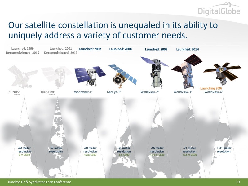 BARCLAYS HIGH YIELD BOND AND SYNDICATED LOAN CONFERENCE – Digitalglobe, Inc. – slide 12