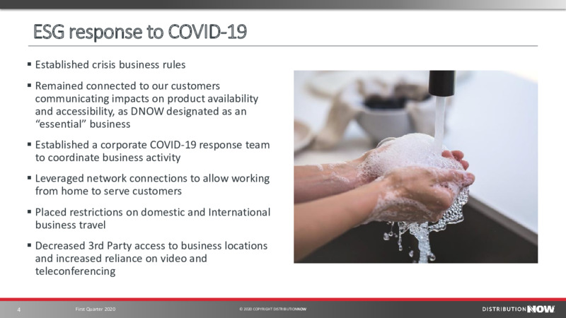 First Quarter 2020 – DistributionNOW – slide 4