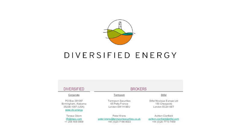 Tanos Acquisition Presentation – Diversified Energy Company plc – slide 10