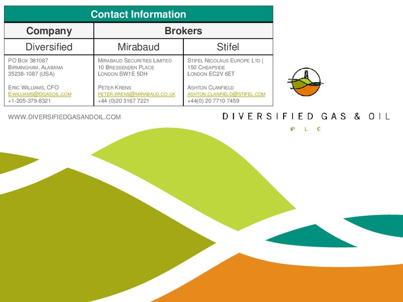 January 2018 Investor Presentation – Diversified Gas & Oil – slide 30