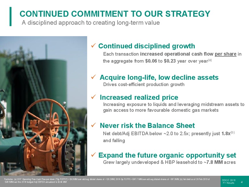 FY 2018 Results – Diversified Gas & Oil – slide 3