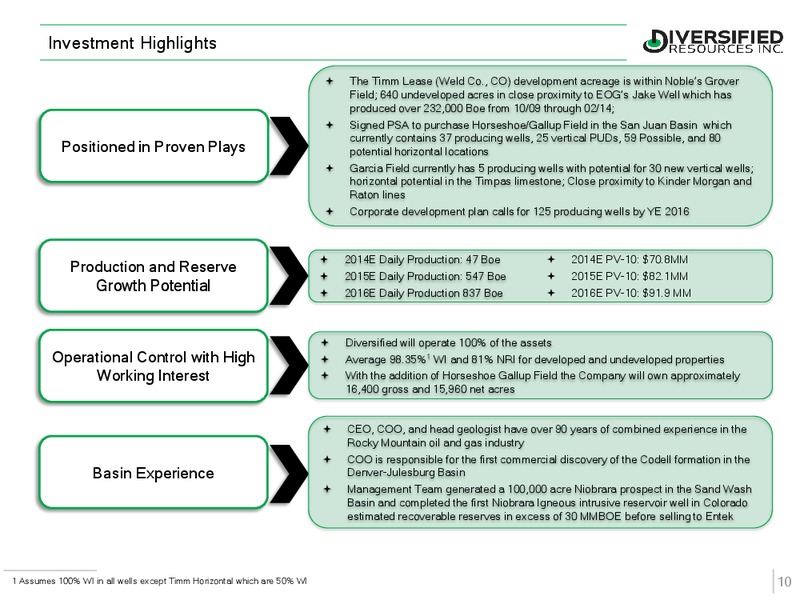 ENERCOM 2014 PRESENTATION – Diversified Resources Inc – slide 10