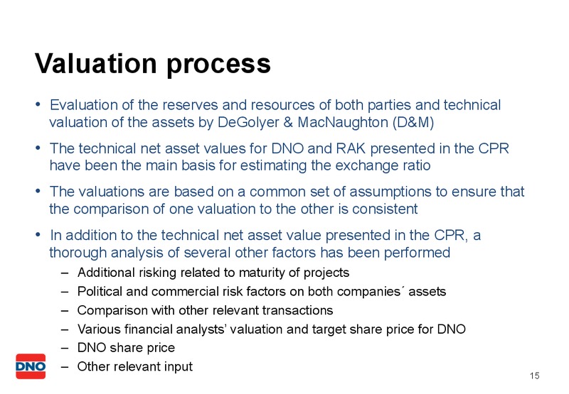 SEPTEMBER 2011 INVESTOR PRESENTATION – Dno International Asa – slide 14