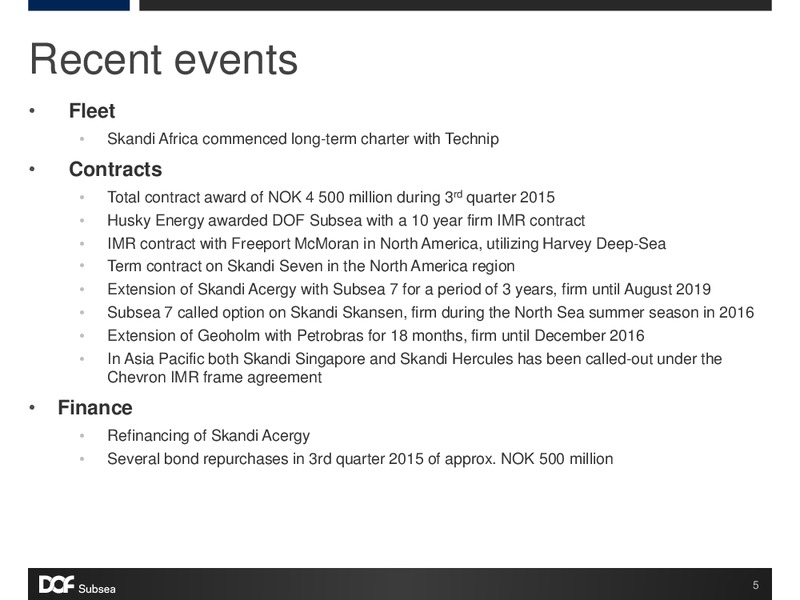 Q3 2015 Presentation – Dof Subsea – slide 5