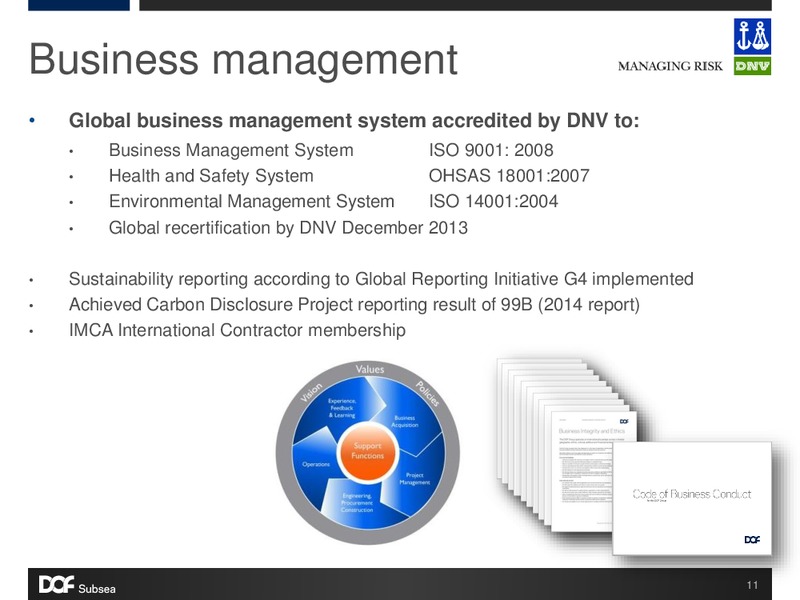 Q3 2015 Presentation – Dof Subsea – slide 11