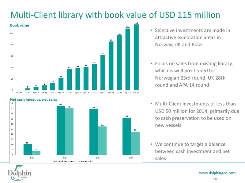 Q3 2014 EARNINGS CALL – Dolphin Geophysical Asa – slide 13