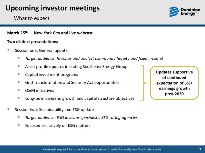 Investor Meetings – Dominion Energy – slide 8