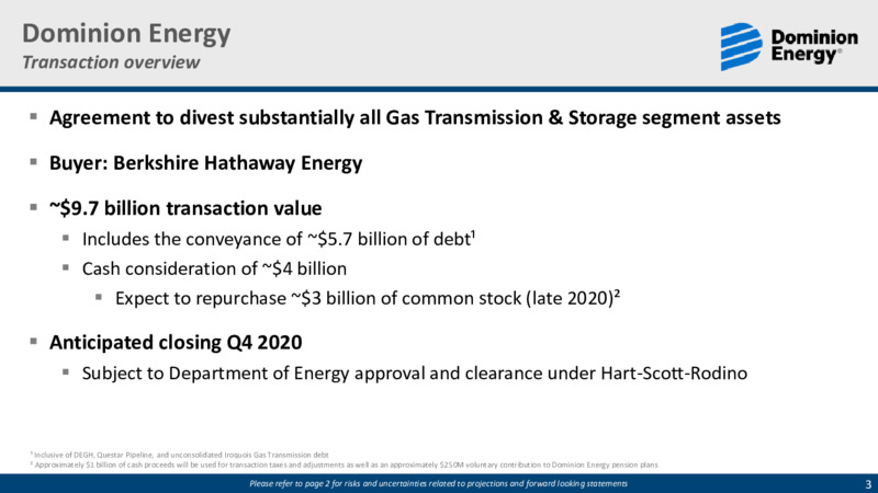 July 2020 Investor Presentation – Dominion Energy – slide 2