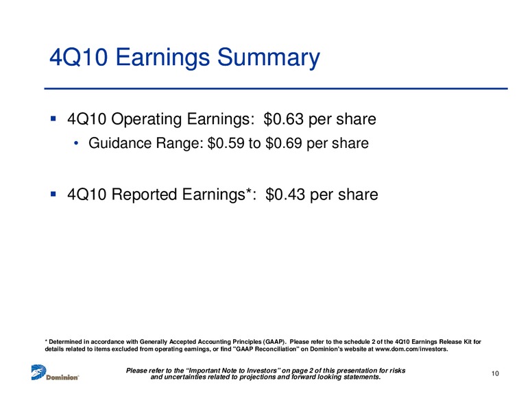 Q4 2010 Earnings Call – Dominion Resources, Inc. – slide 9