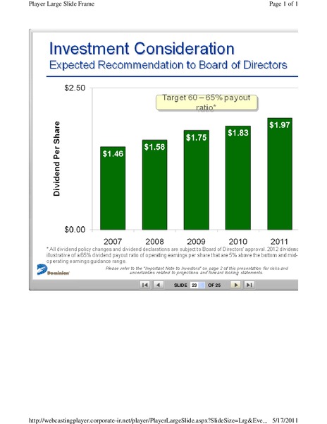 Deutsche Bank Securities 2011 Alternative Energy Utilities and Power Conference – Dominion Resources, Inc. – slide 23