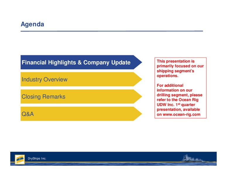 Q1 Earnings Presentation – Dryships – slide 2