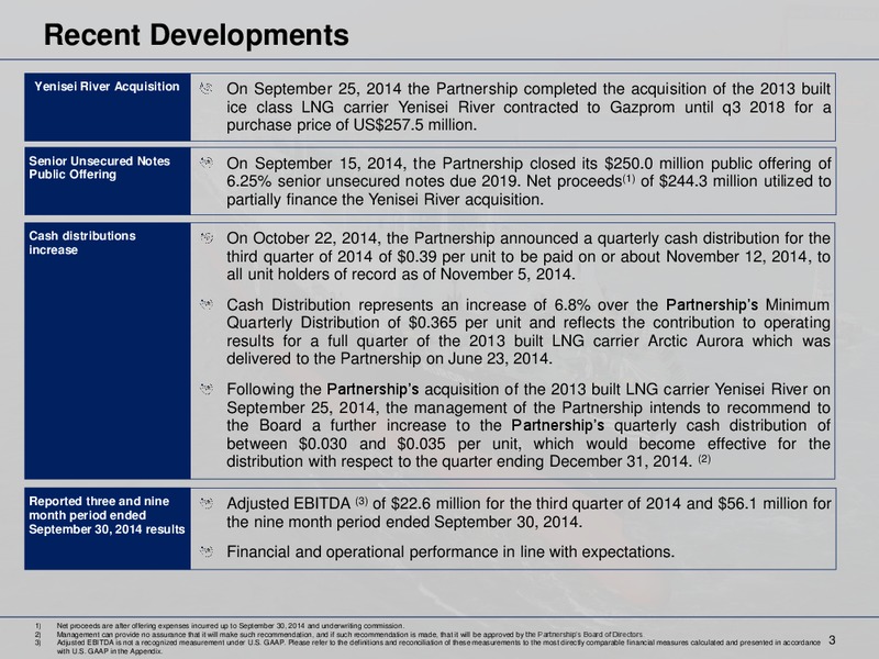 3Q Results – Dyanagas Lng Partners Lp – slide 3