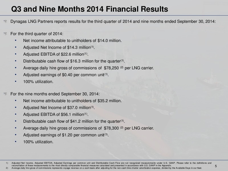 3Q Results – Dyanagas Lng Partners Lp – slide 5