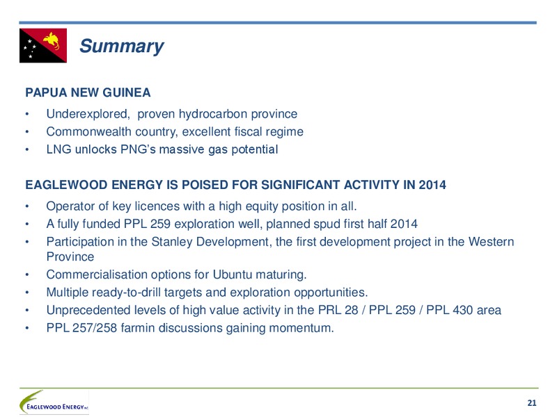 2013 PNG Oil and Gas Conference – Eaglewood Energy, Inc. – slide 19