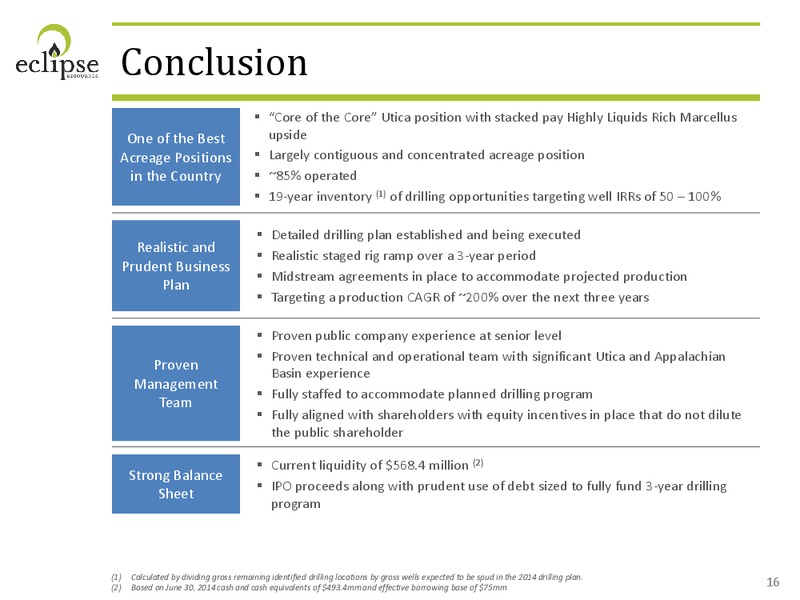 AUGUST 2014 CORPORATE PRESENTATION – Eclipse Resources Corp. – slide 15