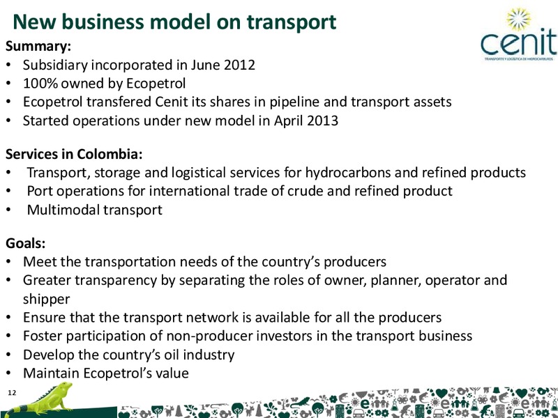 Q1 2013 RESULTS – Ecopetrol S.A. – slide 12